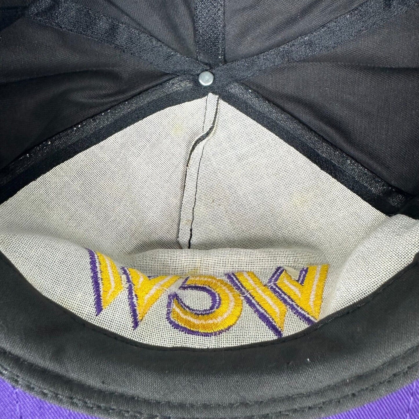 Vintage WCW Hat Snapback Purple BLACK World Championship Wrestling Excellent