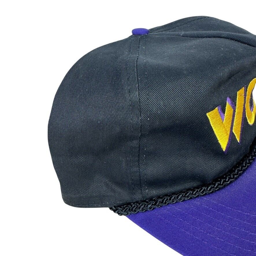 Vintage WCW Hat Snapback Purple BLACK World Championship Wrestling Excellent
