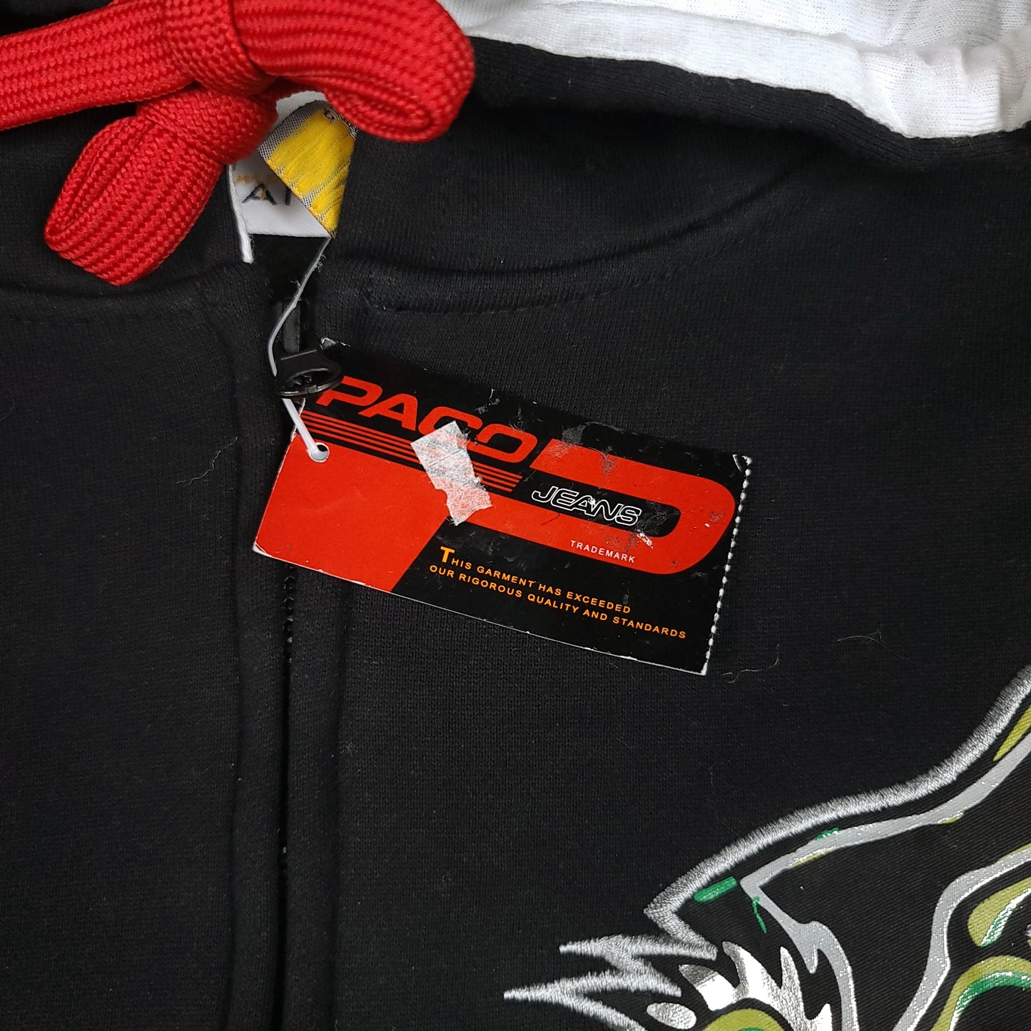 Vintage Y2K Paco Jeans Dragon Hoodie Black