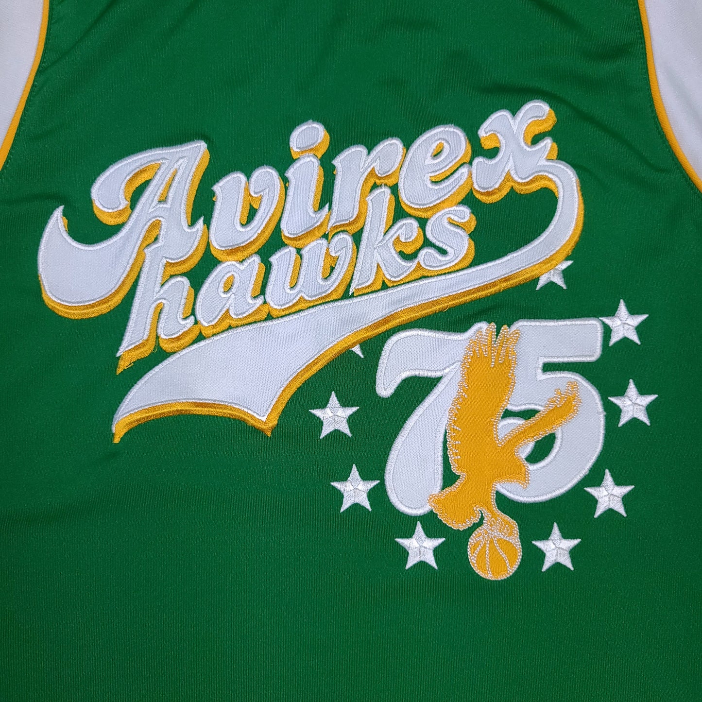 Vintage Avirex Jersey Hawks Green Youth Basketball