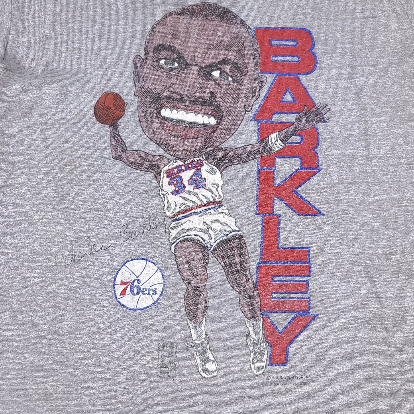 Vintage Charles Barkley Philadelphia 76ers Caricature Tee
