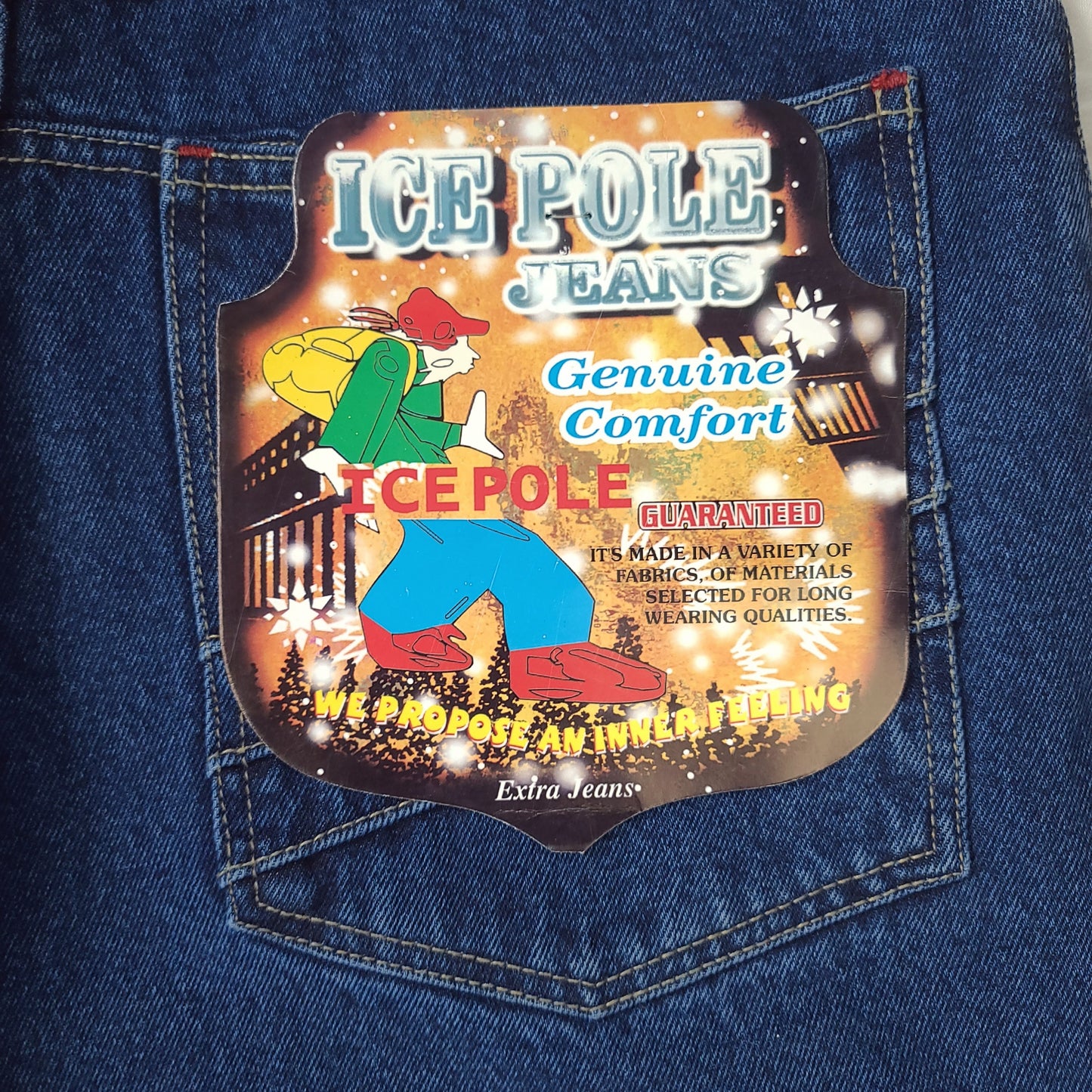 Vintage Y2K Ice Pole N. Blue Denim Embroidered Pants