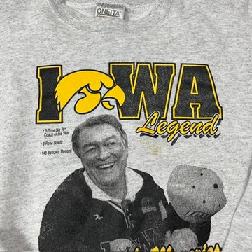 Vintage University of Iowa Sweatshirt Football Hayden Fry Memorial