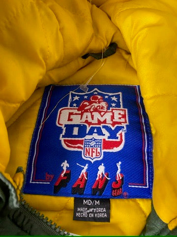 Vintage Green Bay Packers Jacket NFL Zip Up Sleeve Stripe Hooded