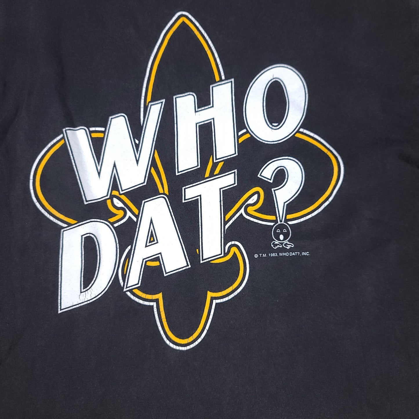 Vintage New Orleans Saints Logo 7 Who Dat? Black Youth Tee
