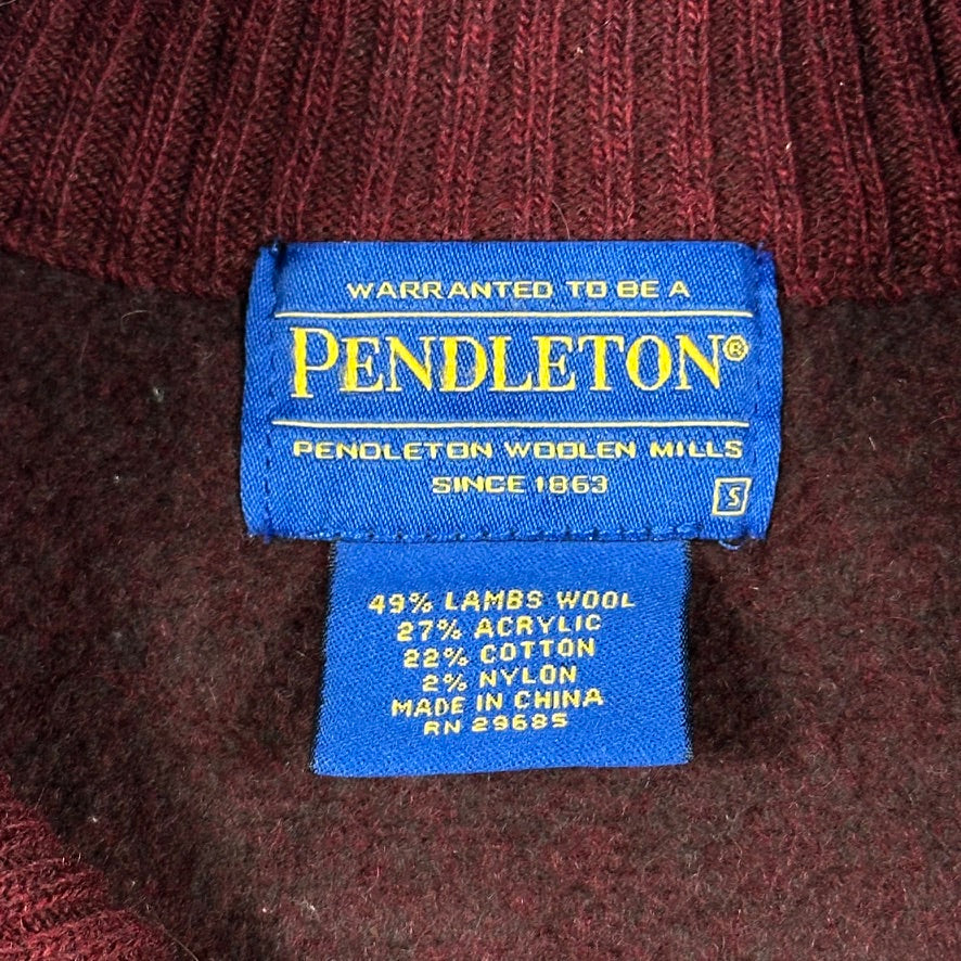 Pendleton Vest Lambs Wool Maroon