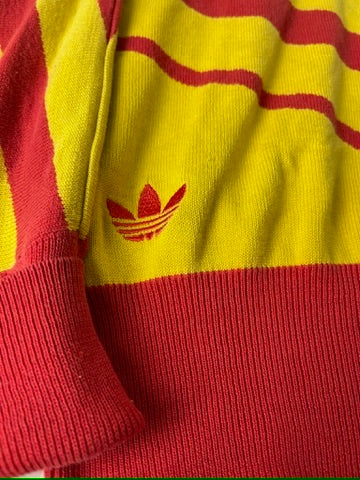 Carlo Gruber Vintage Adidas Sweater Striped Knit Quarter Zip