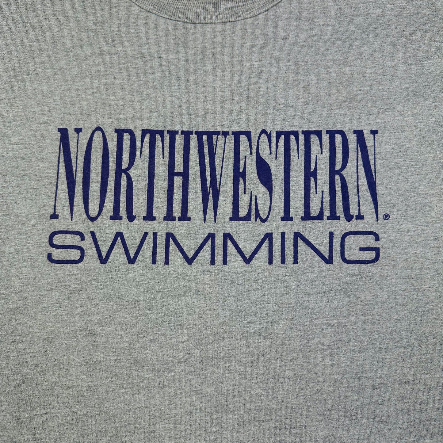 Vintage Northwestern University Swimming Gray Champion Tee