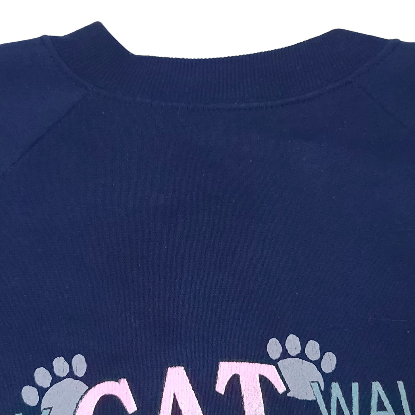 Vintage My Cat Walks Over Me Navy Blue Sweatshirt