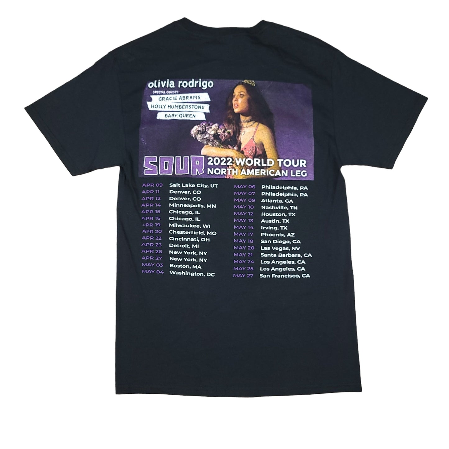 Olivia Rodrigo Black Sour Tour Tee