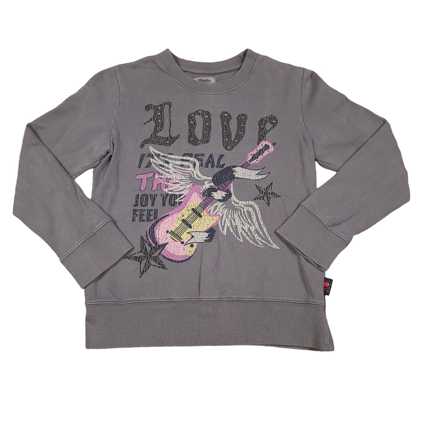 Bebe Love is Real Gray Sweatshirt