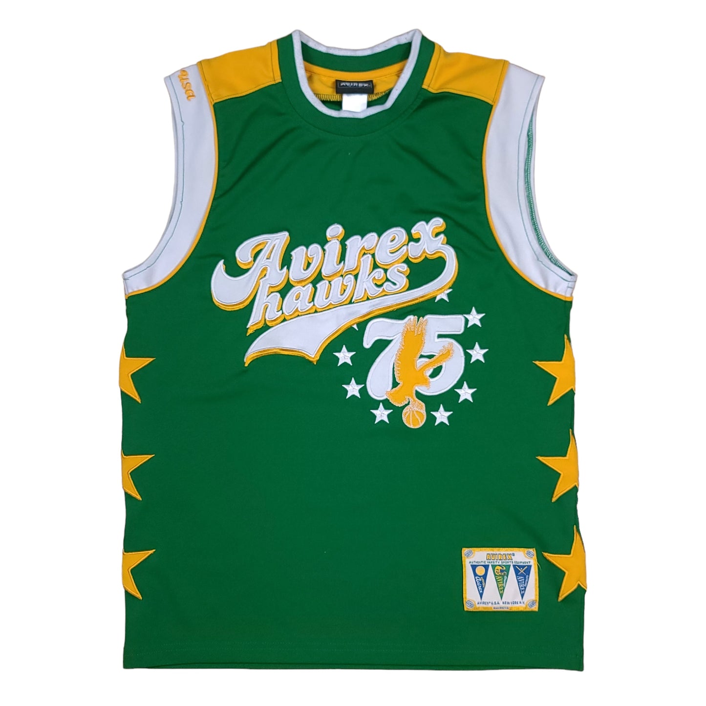 Vintage Avirex Jersey Hawks Green Youth Basketball