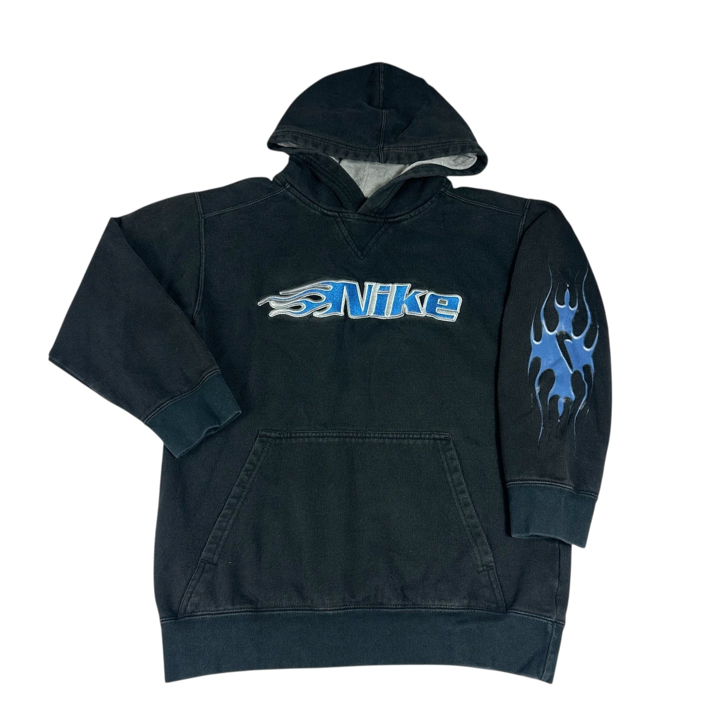 Vintage Nike Hoodie Y2K Flames Youth