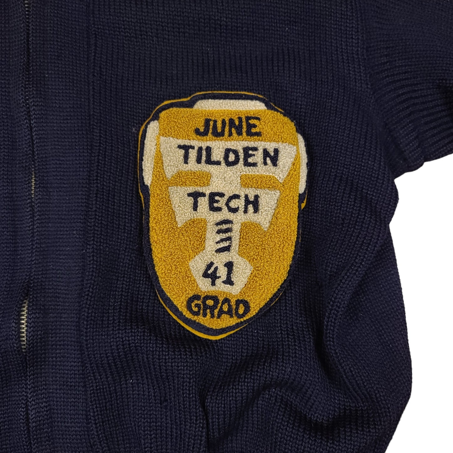 Vintage Tilden Tech High School Wool Varsity Jacket