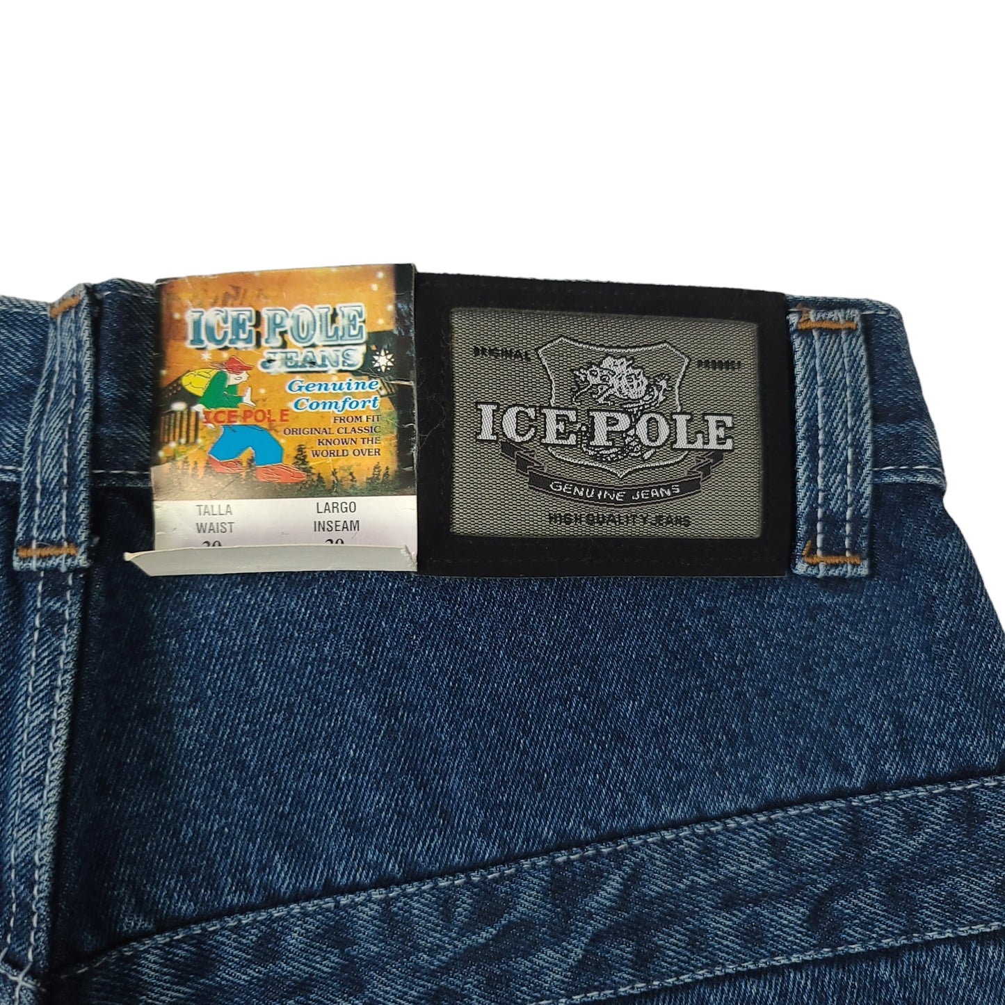 Vintage Y2K Blue Ice Pole Black Line Denim Pants
