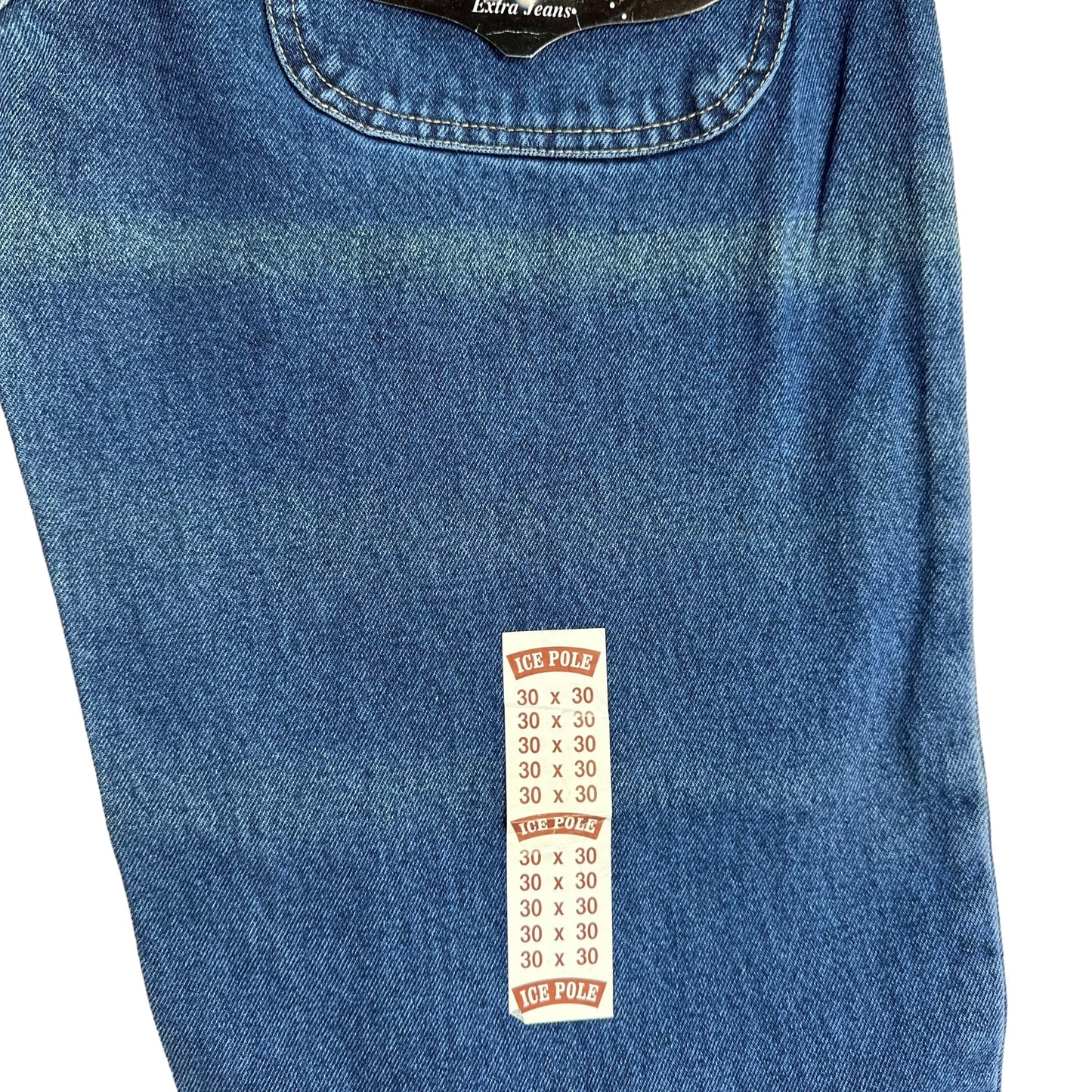 Vintage Y2K Ice Pole Gold Spellout Embroidered Denim Pants