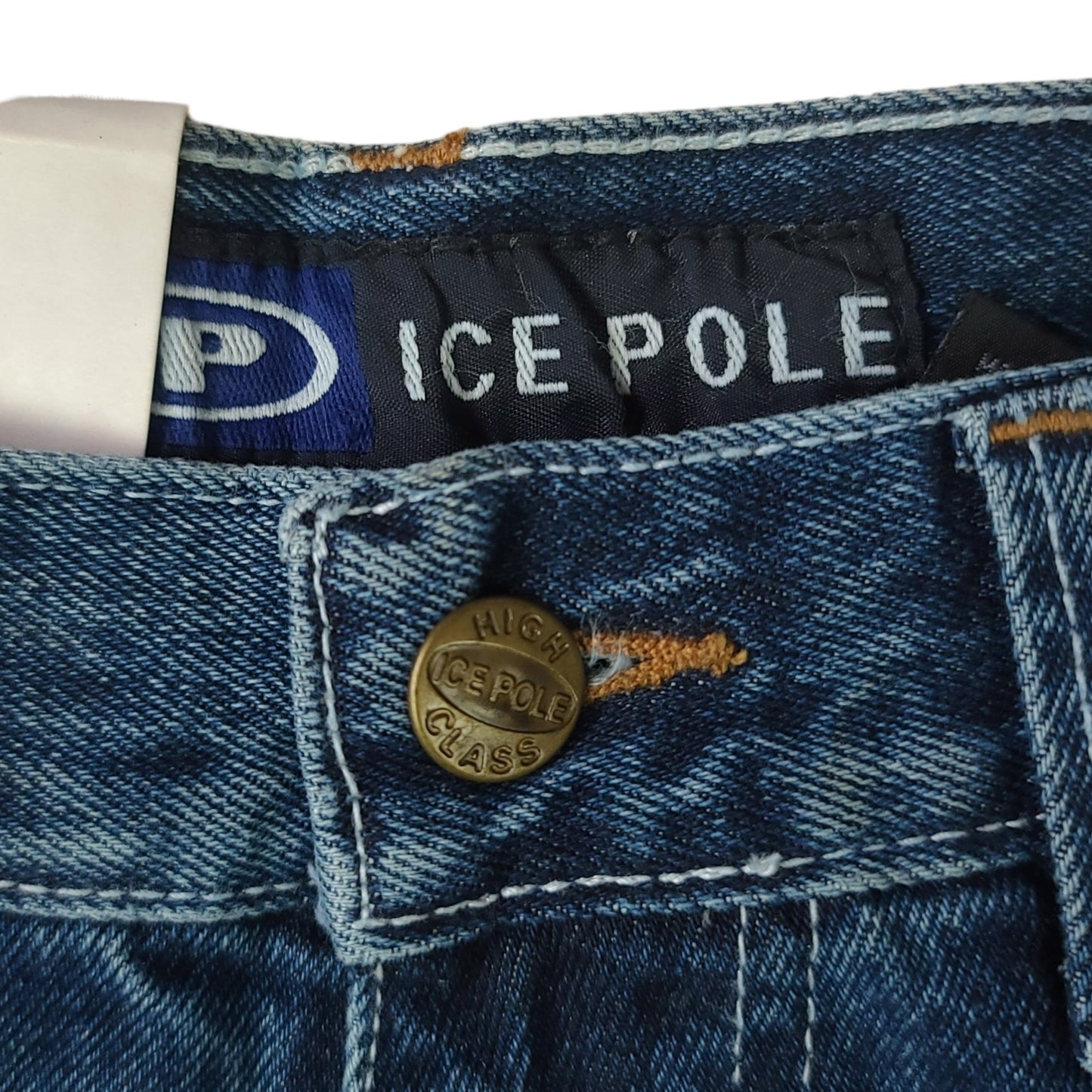 Vintage Y2K Blue Ice Pole Black Line Denim Pants