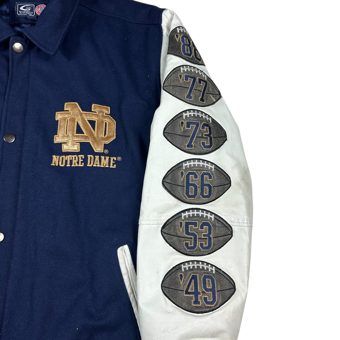 Vintage Notre Dame University Jacket Letterman GIII