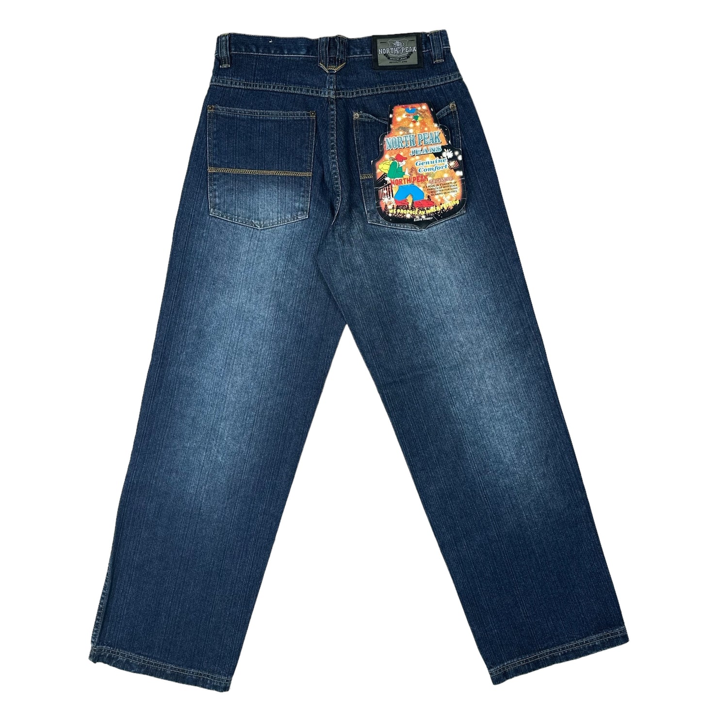 Vintage Y2K North Peak Dark Blue Spell Out Denim Pants