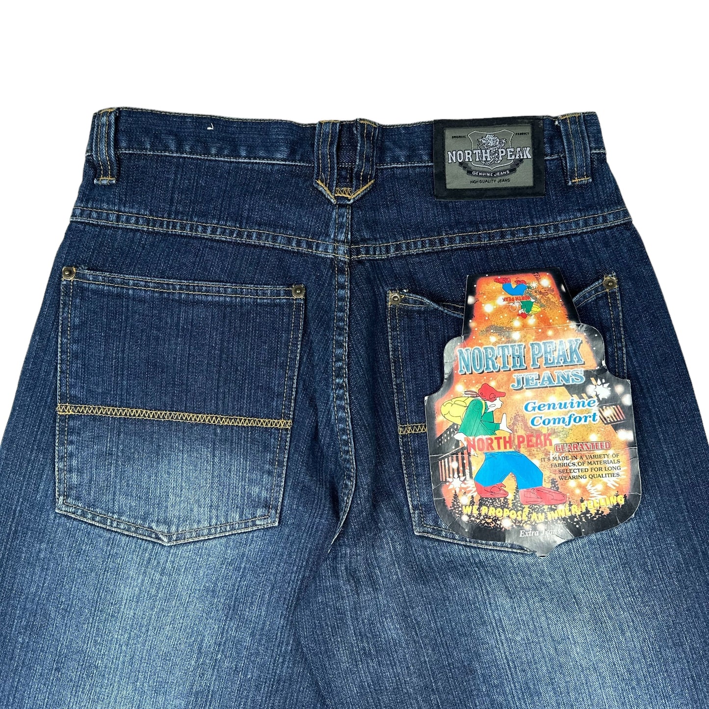 Vintage Y2K North Peak Dark Blue Spell Out Denim Pants