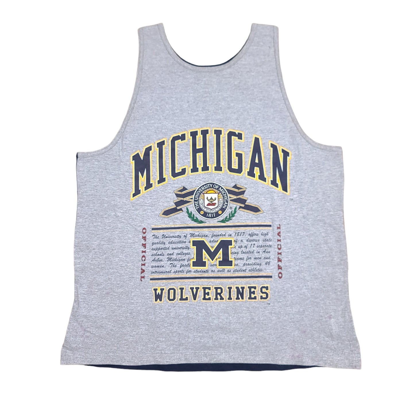 Vintage University of Michigan Tank Top Gray & Blue