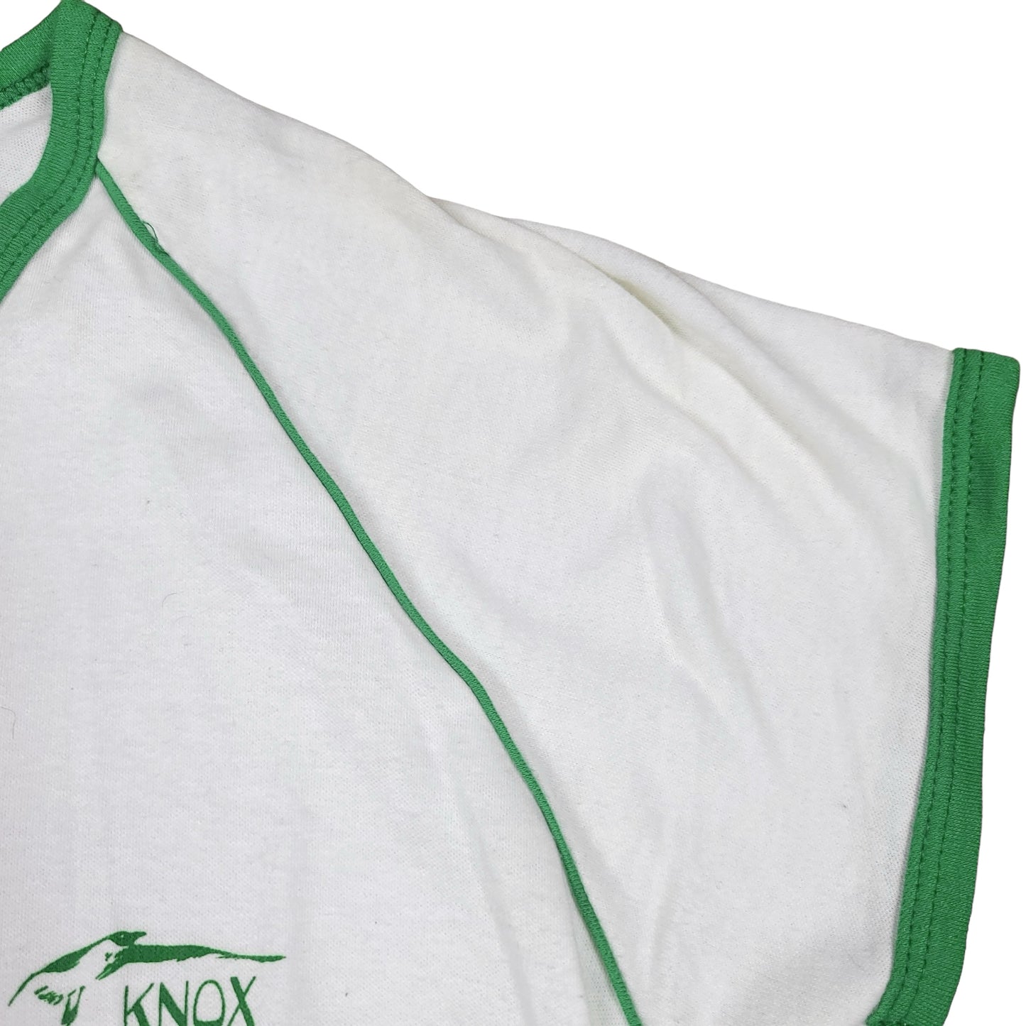 Vintage Knox College Shirt Green V-Neck Ringer