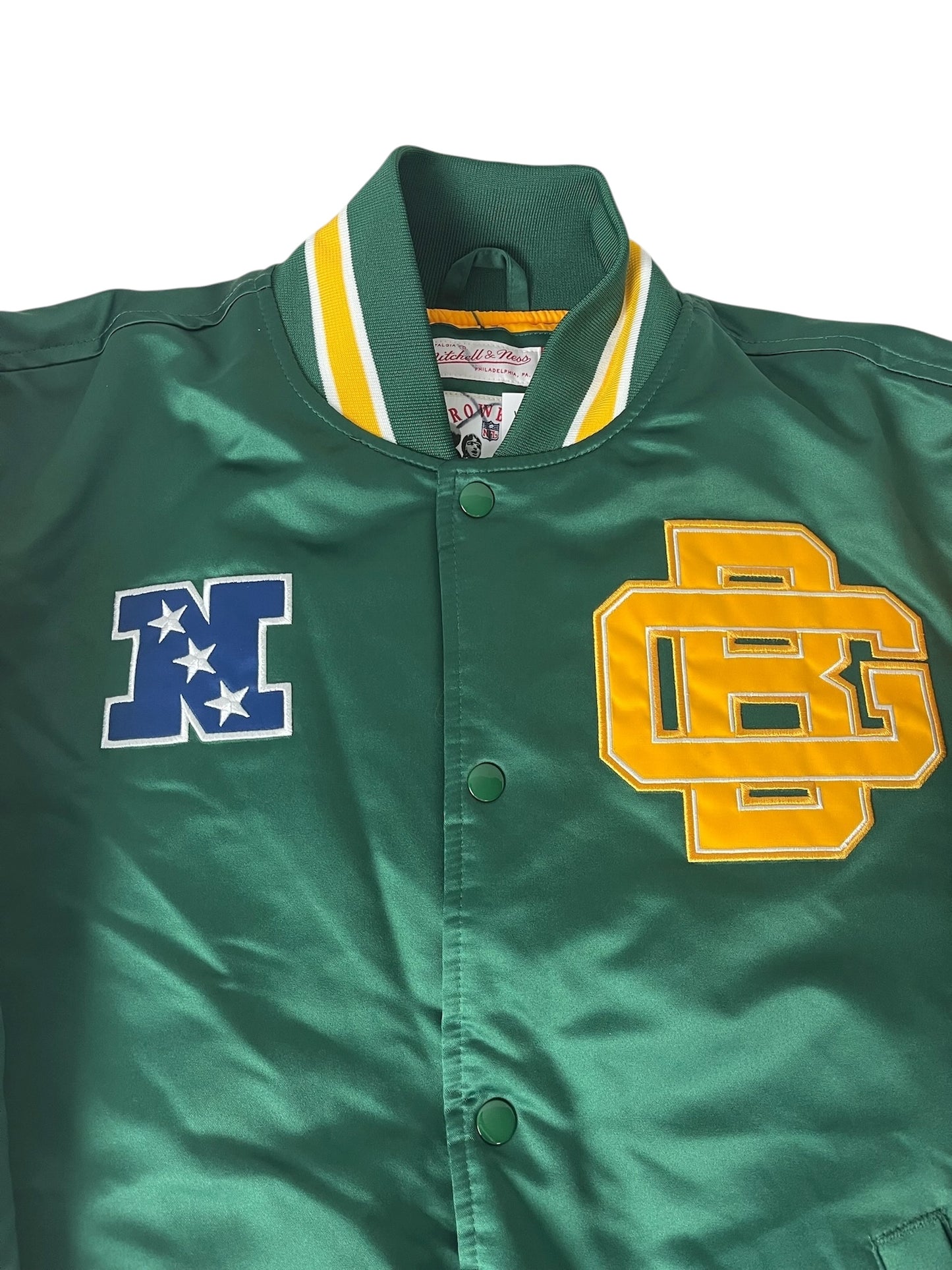 Vintage Green Bay Packers Jacket NFC Mitchell and Ness Satin