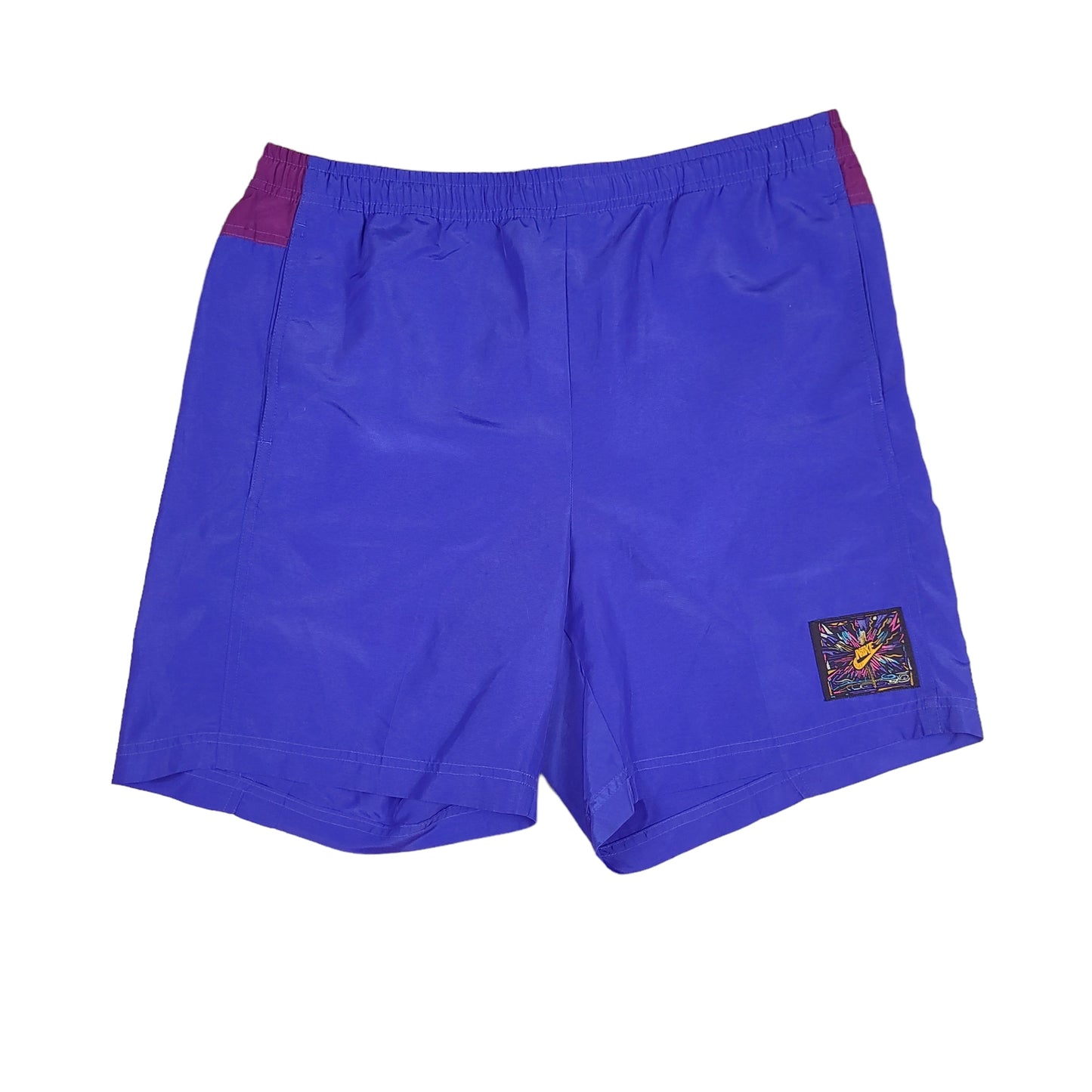 Vintage Nike Shorts Blue Purple Color Block Nylon