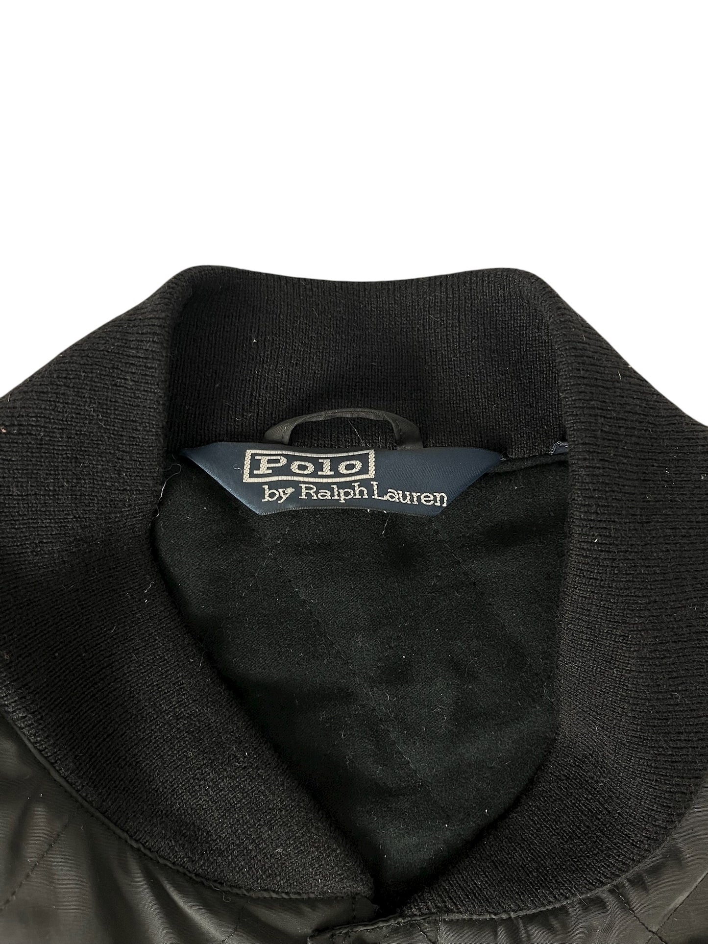 Vintage Polo Ralph Lauren Jacket Quilted Black Nylon Button Up