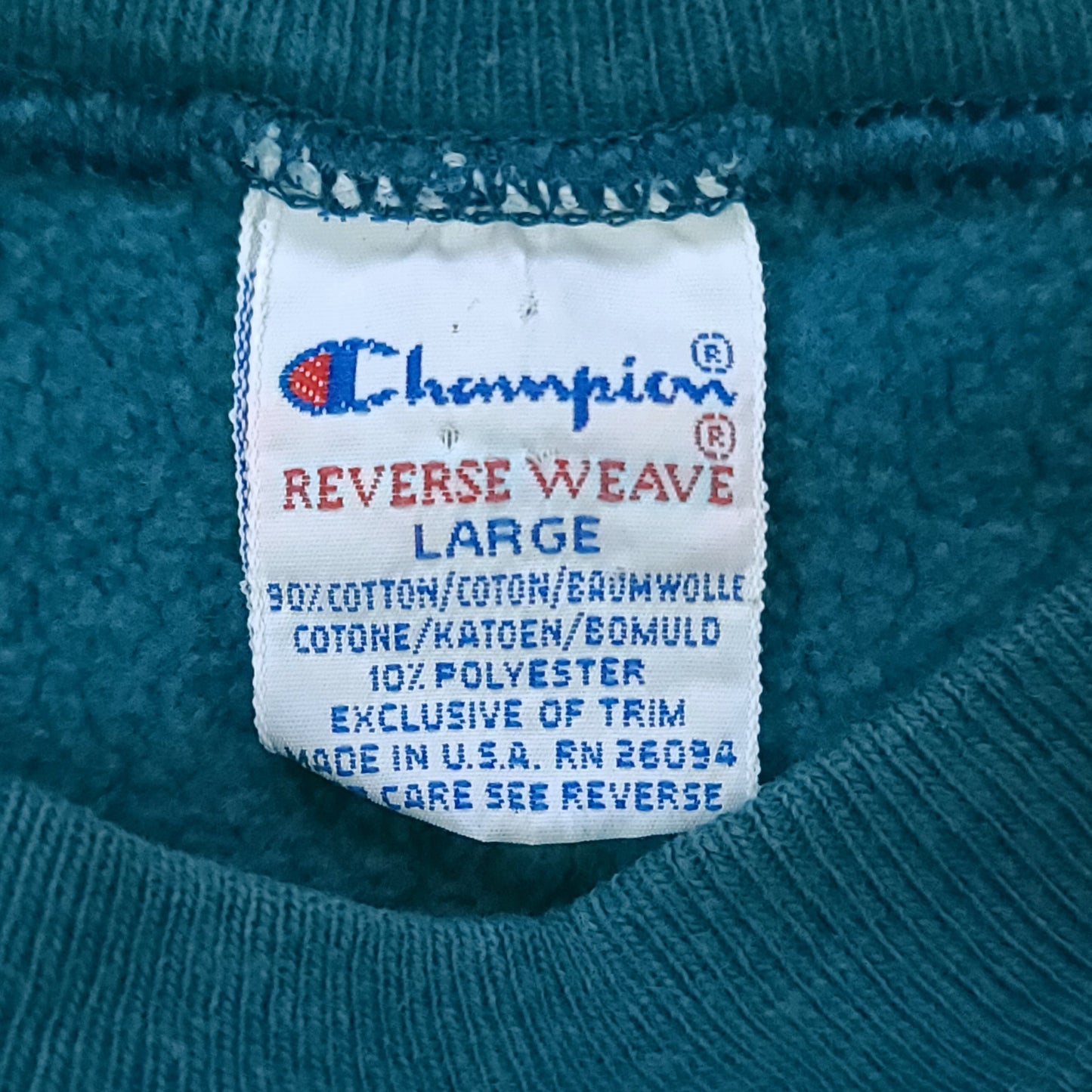 Vintage Teal Blue Champion Reverse Weave Sweatshirt