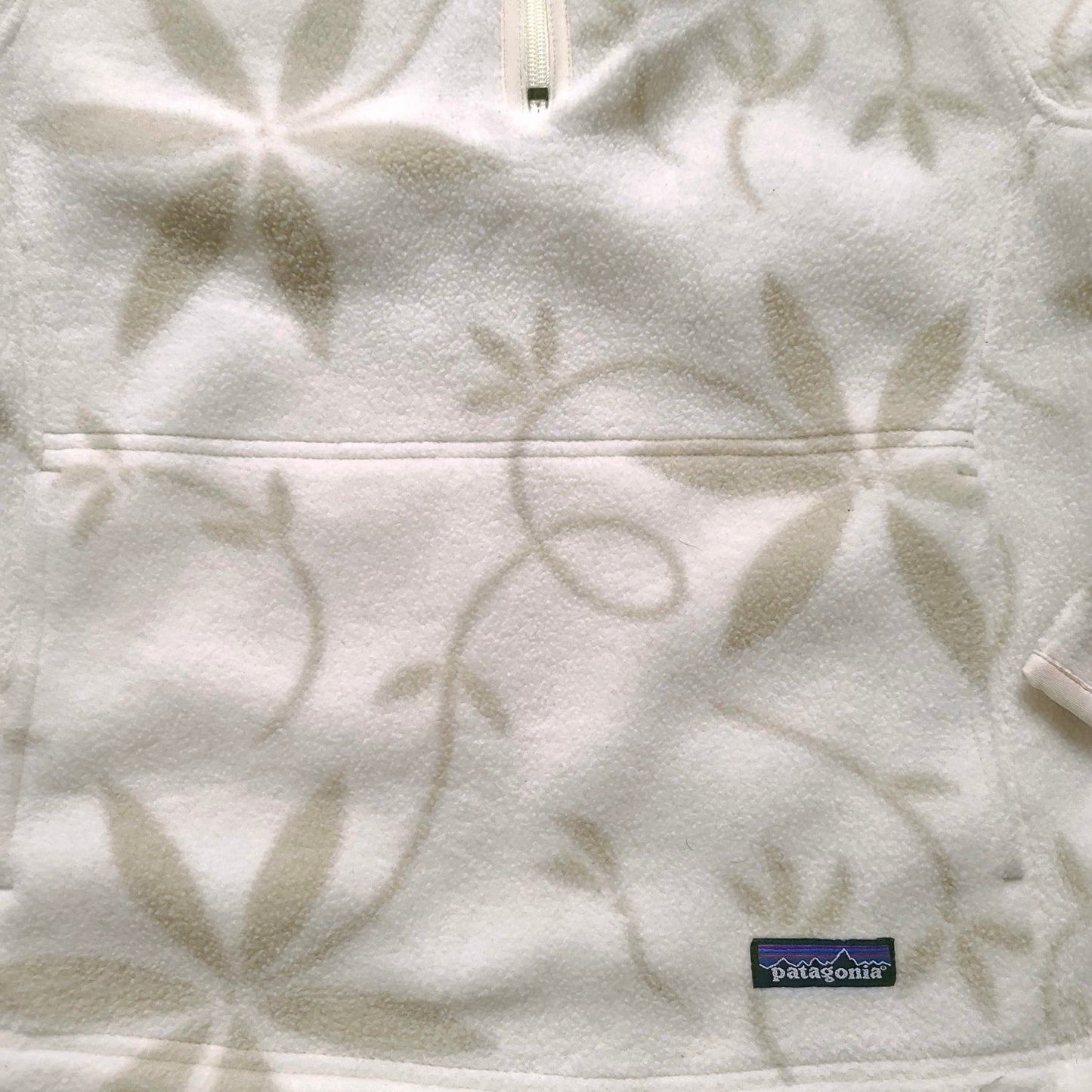 Patagonia Cream Floral Fleece Sweater