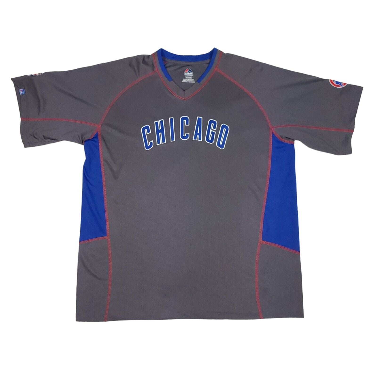 Majestic MLB Chicago Cubs 3/4 Sleeve jersey t Shirt Blue Sz Medium