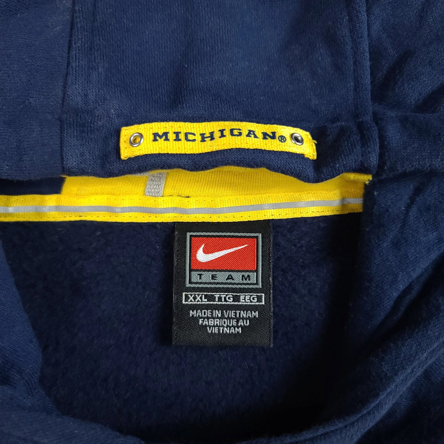 Nike University Of Michigan Blue Middle Swoosh Hoodie
