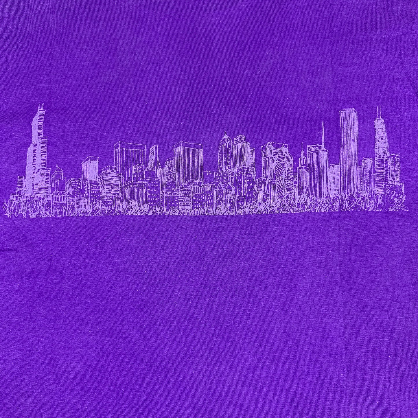 Chicago Skyline Purple Tee