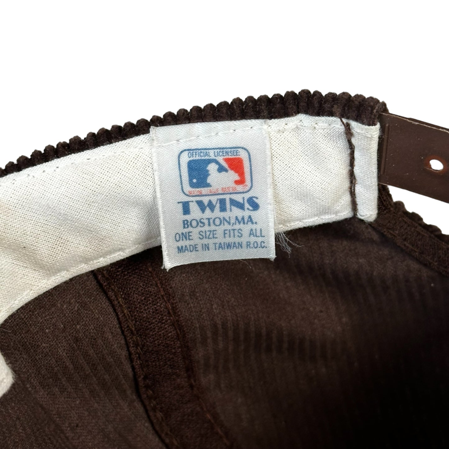 Vintage San Diego Padres Brown Corduroy Script Twin Enterprises Snap Back Hat