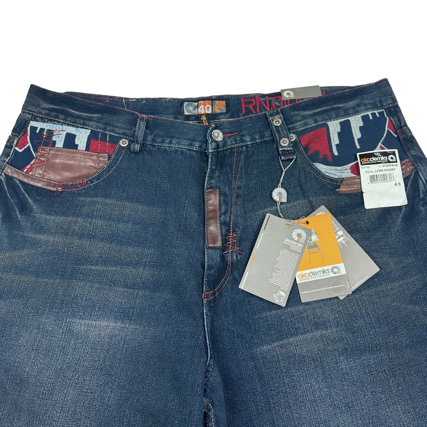 Vitnage Y2K Akademiks Native Warriors Denim Shorts