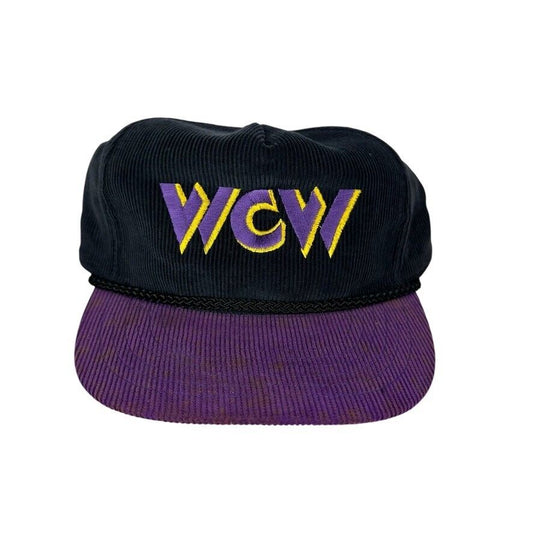 Rare Vintage WCW Hat World Championship Wrestling Cap Corduroy Snapback