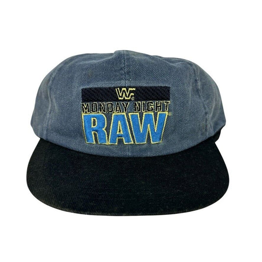 Vintage WWF Monday Night Raw Hat Wrestling SnapBack WF Denim