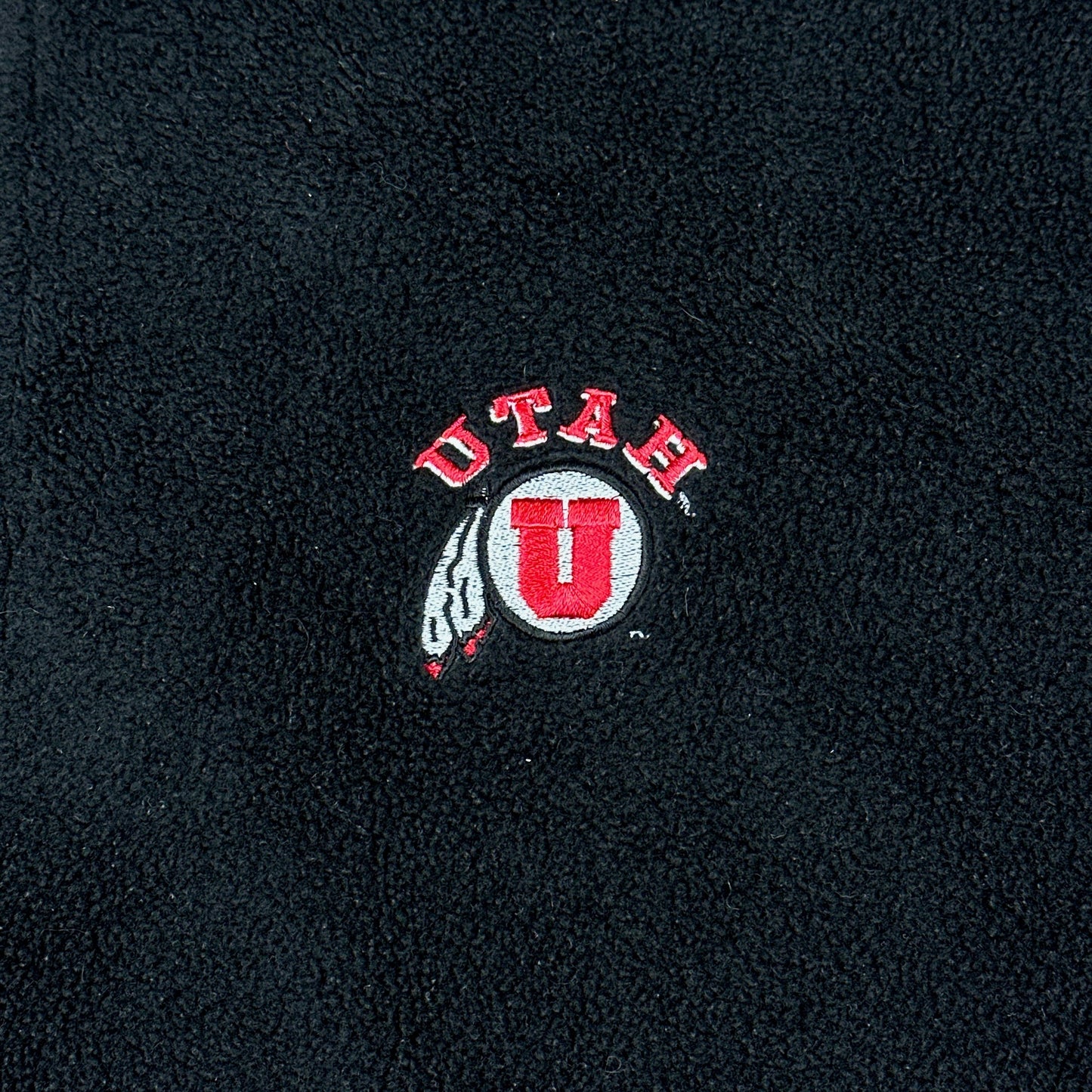 University of Utah Antigua Black Fleece 1/4 Zip Sweater