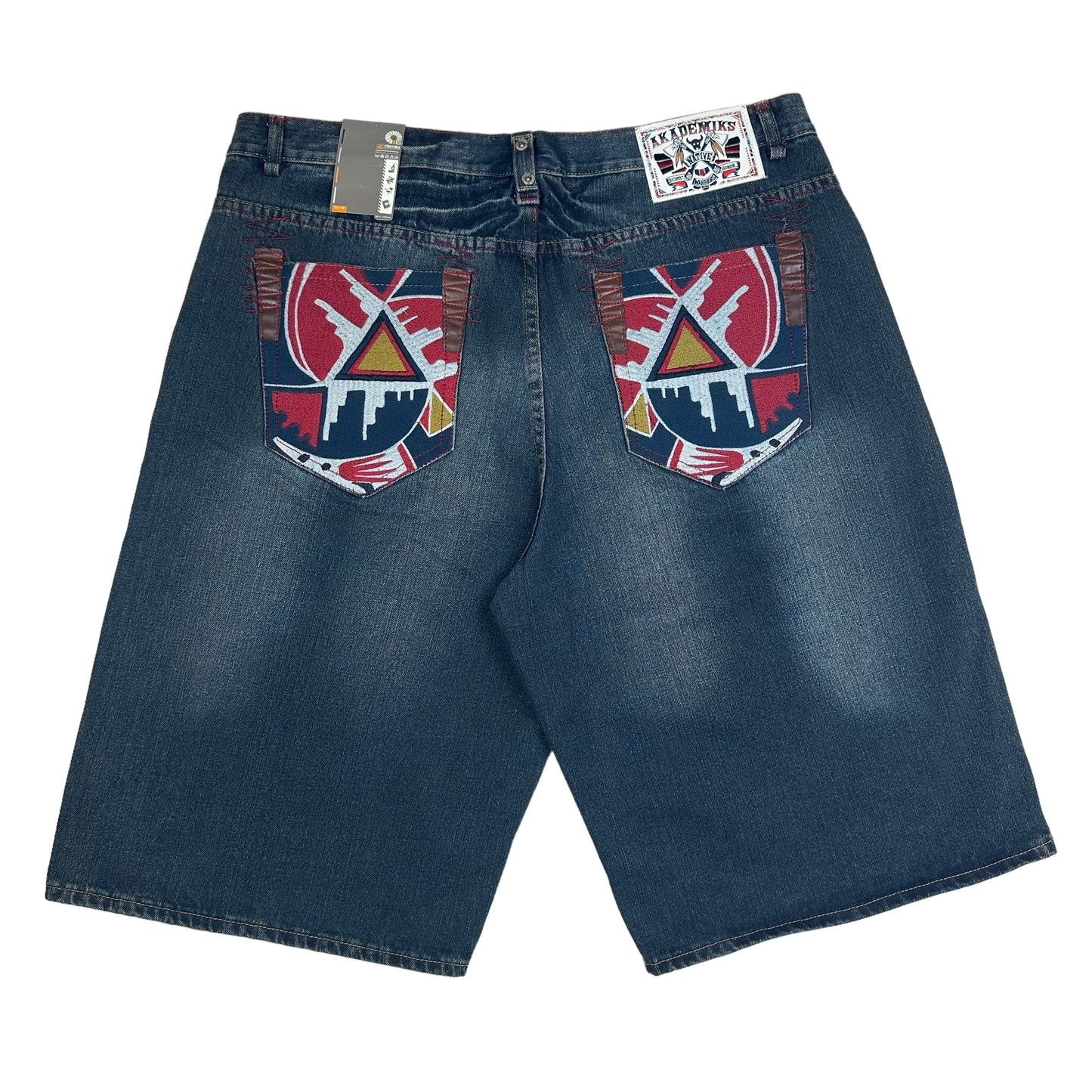 Vitnage Y2K Akademiks Native Warriors Denim Shorts