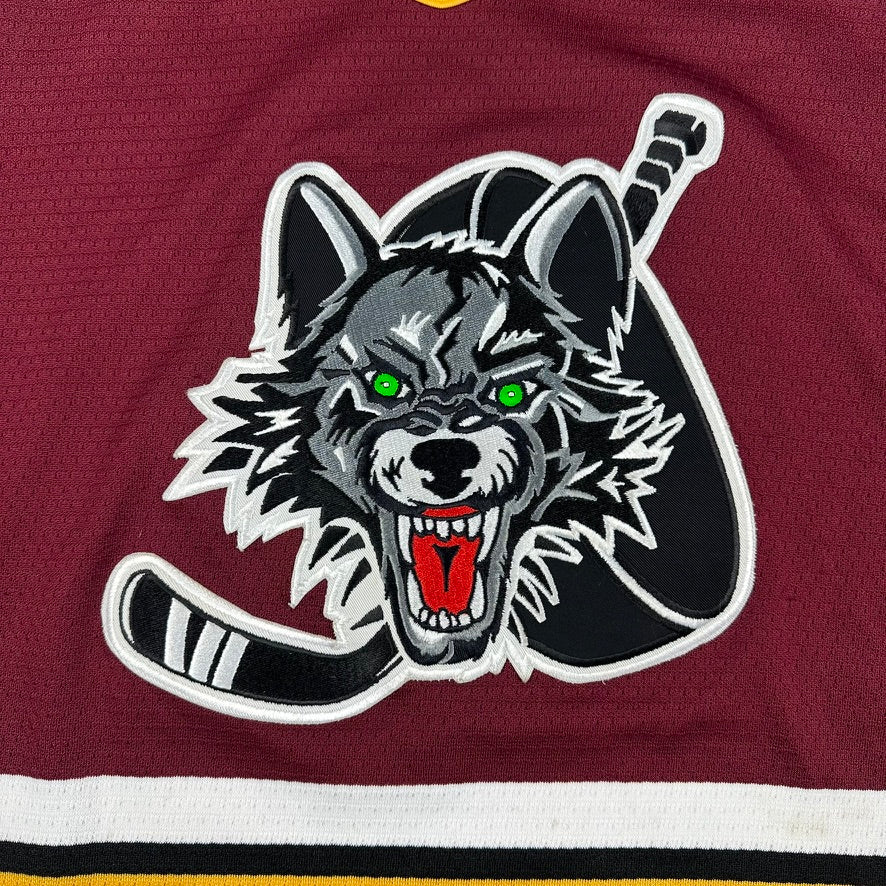 Vintage Chicago Wolves Jersey Bauer IHL Autographed Youth