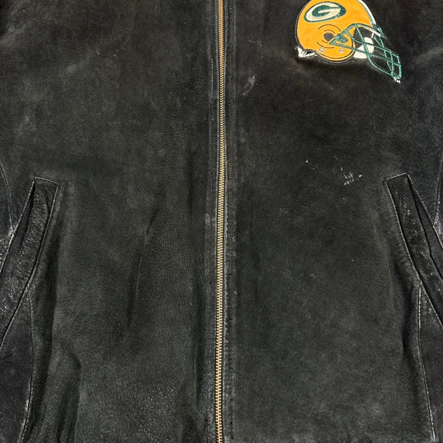 Vintage Green Bay Packers Jacket Leather Suede