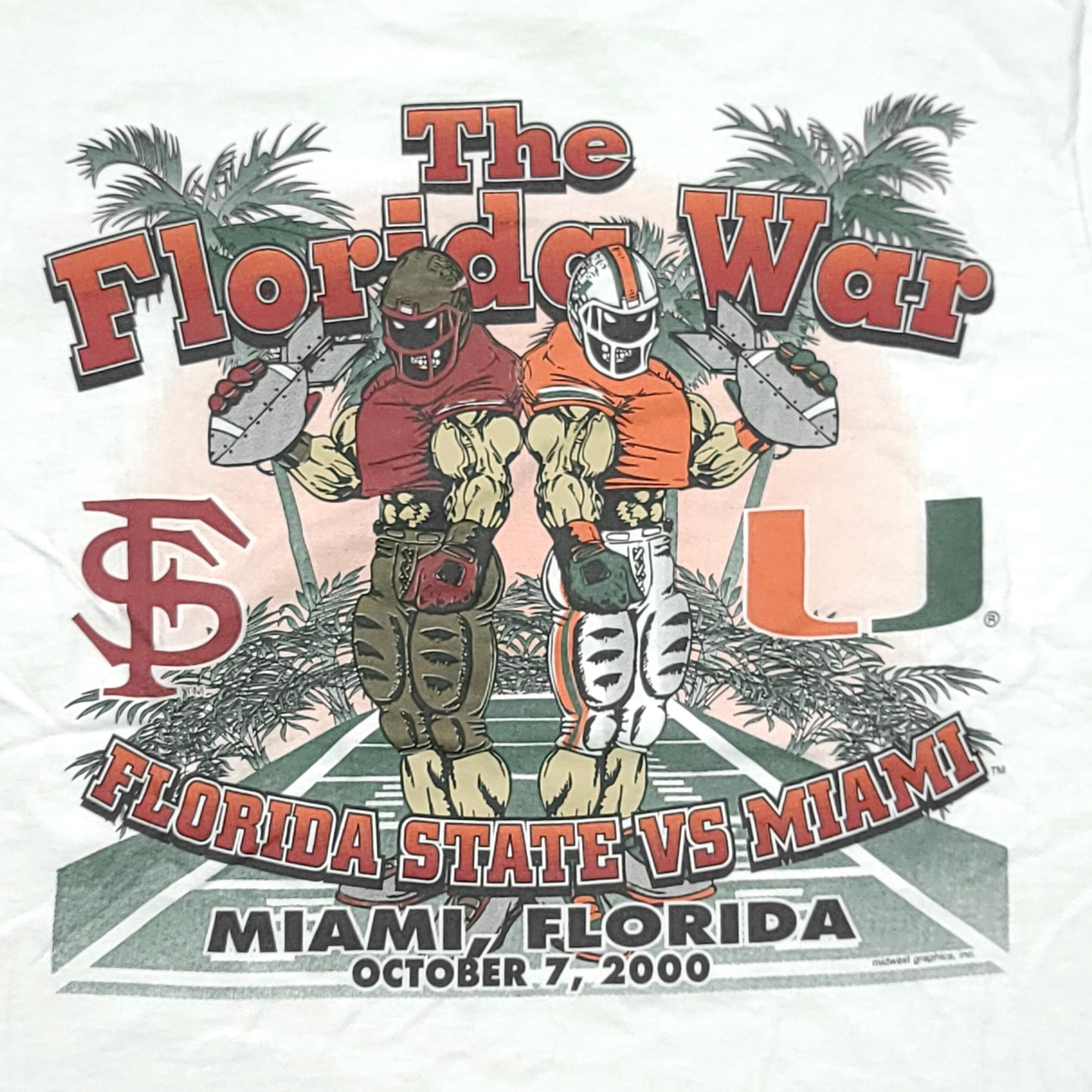 Vintage University of Miami Hurricanes The Florida War White Shirt