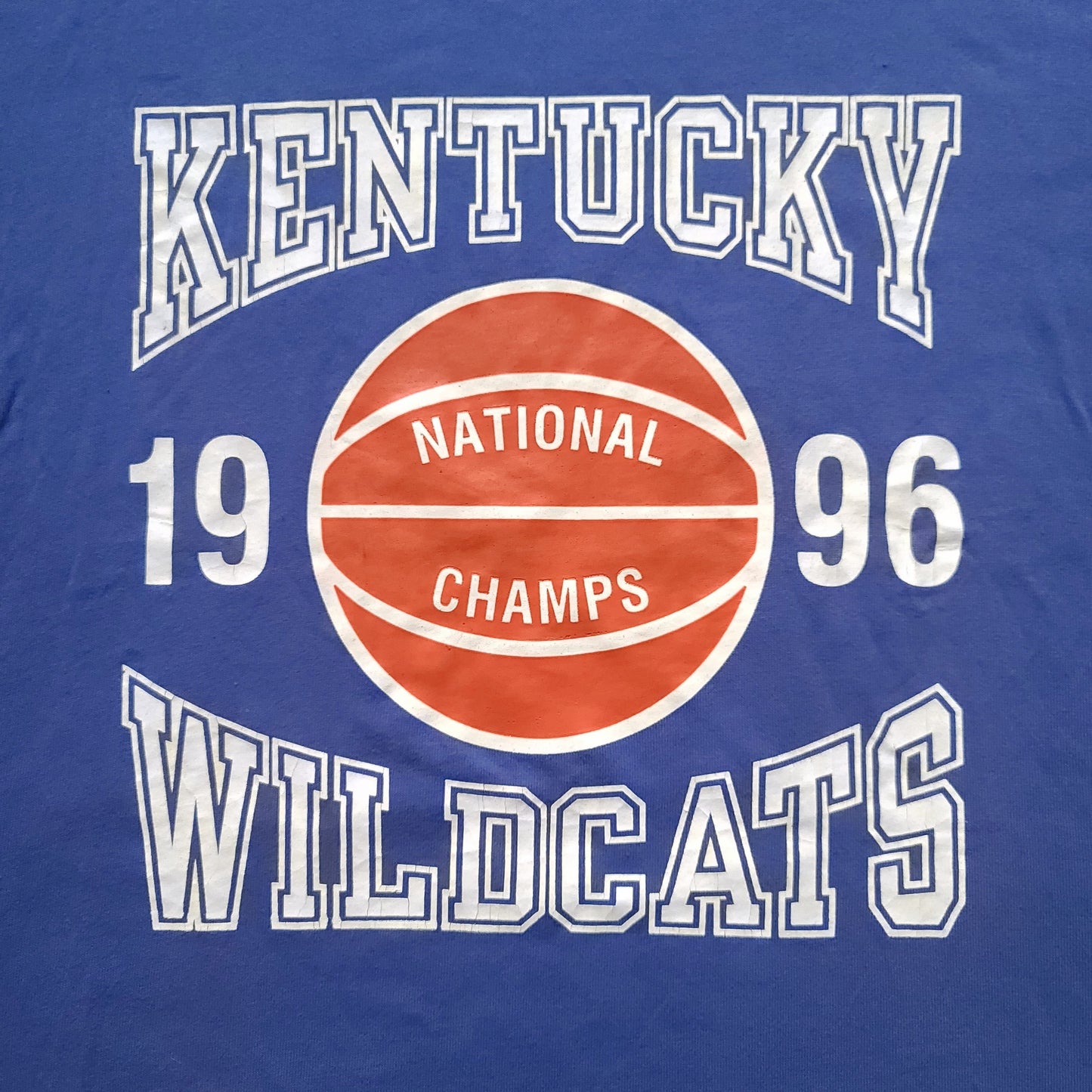 Vintage Kentucky Wildcats 1996 Basketball Blue Champion Tee