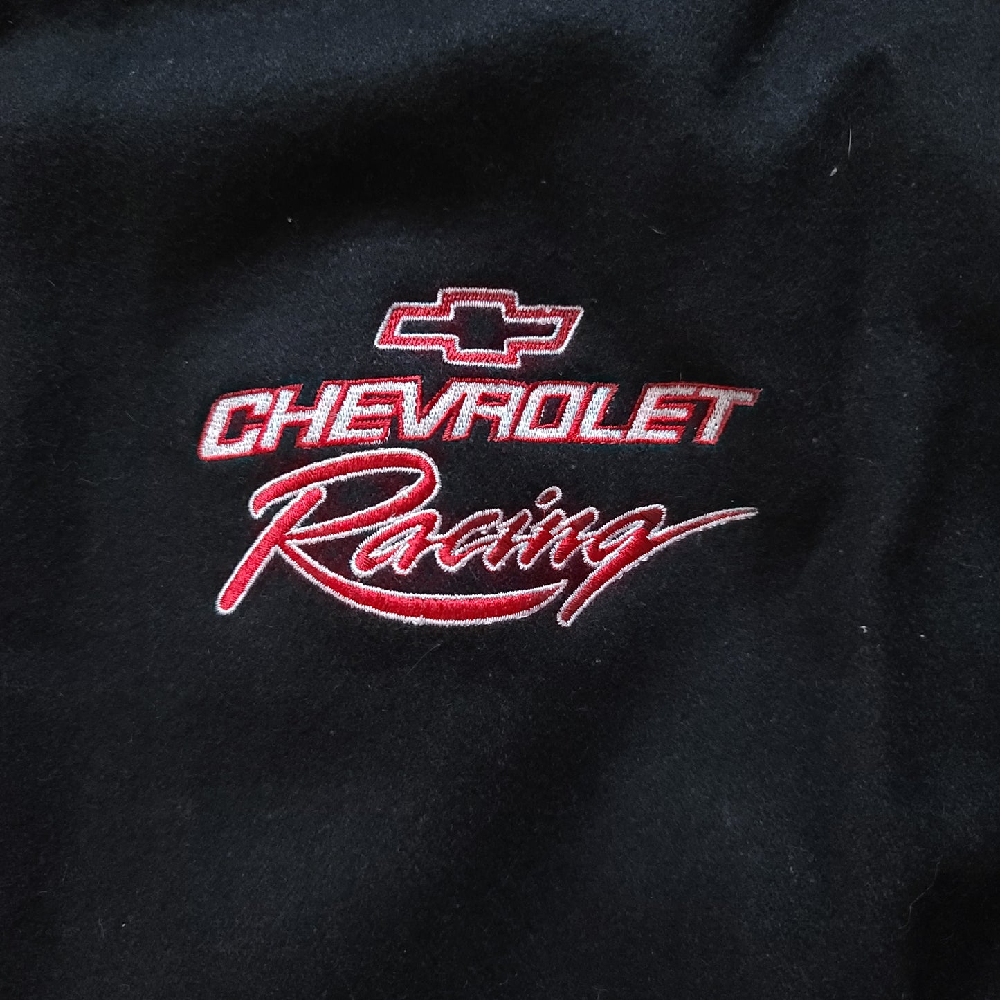 Chevrolet Racing Black & Red Wool Letterman Jacket