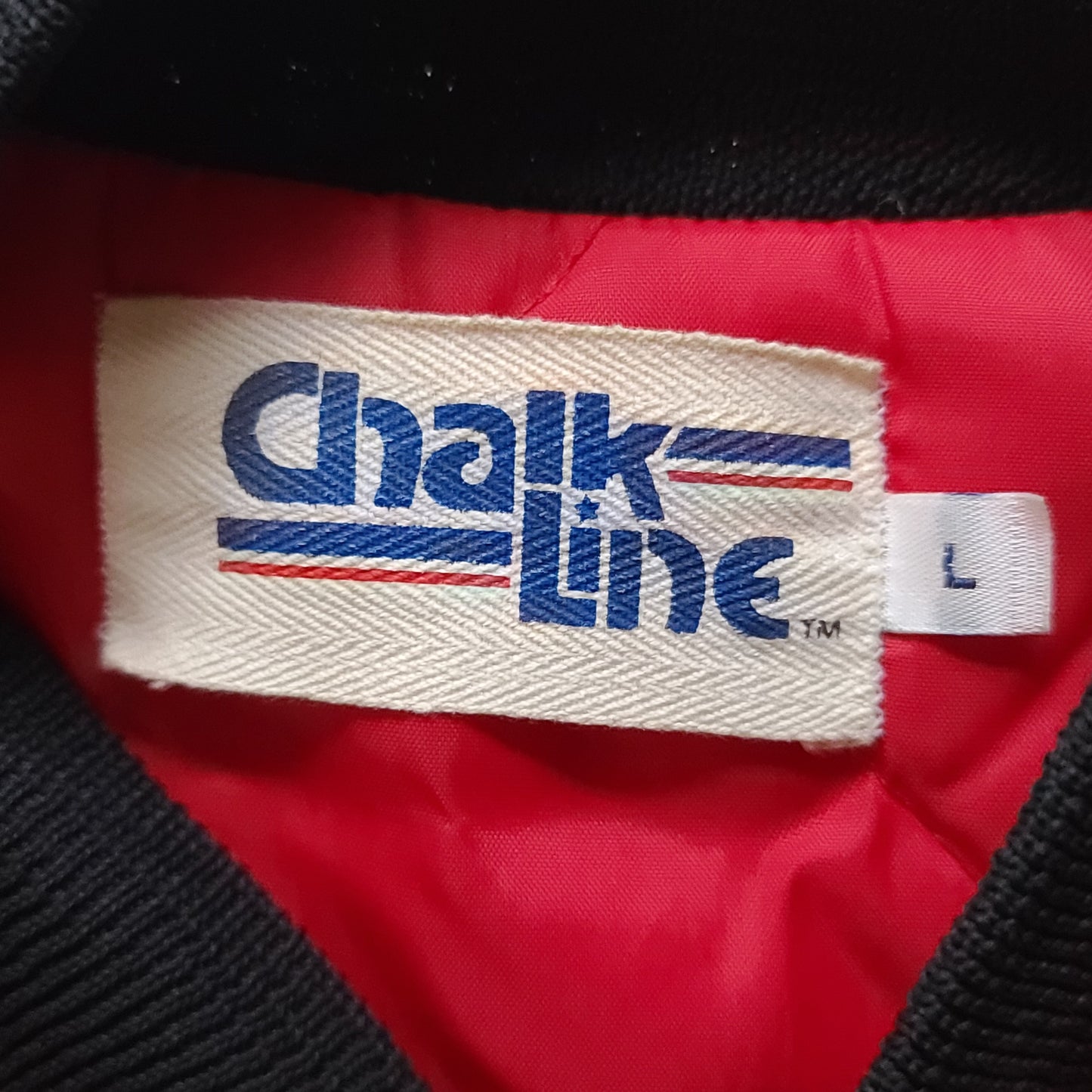 Vintage Chicago Bulls Chalkline Red Black Satin Jacket