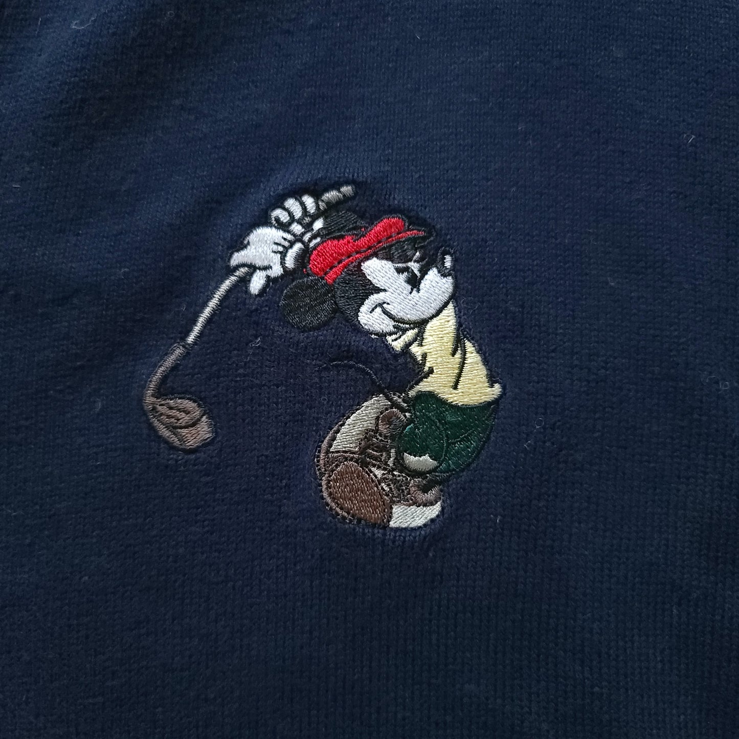 Vintage Disney Mickey Mouse Golf Navy Blue V-neck Sweater