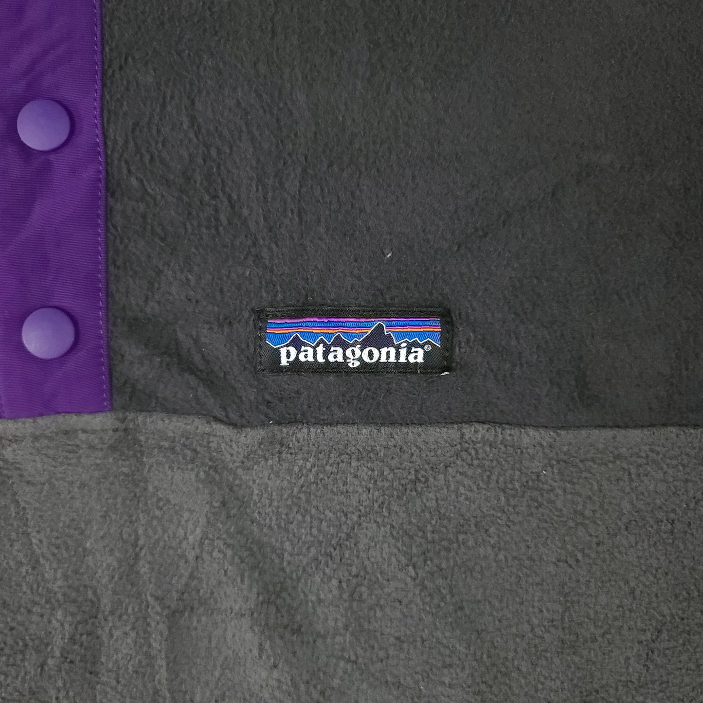 Patagonia Gray & Purple Synchilla Fleece Sweater