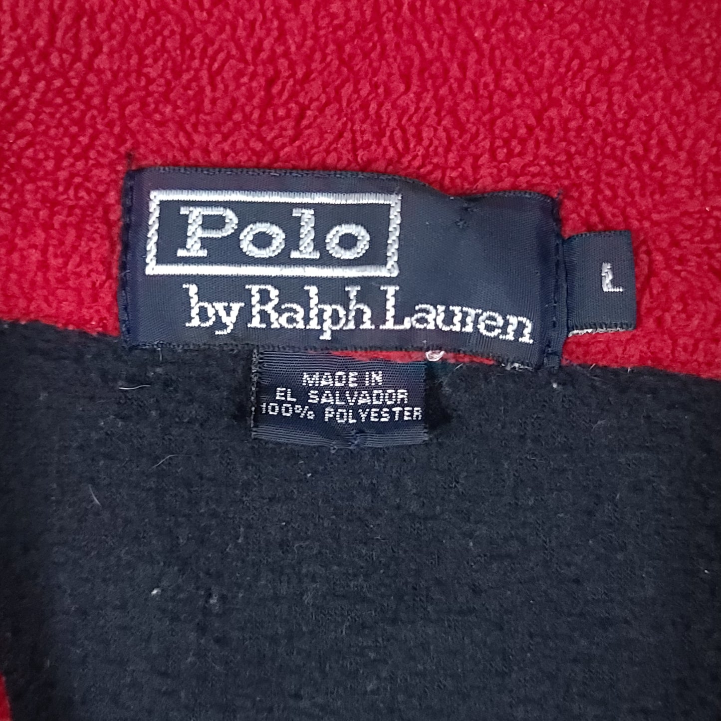 Vintage Polo Ralph Lauren Bear Navy Blue Quarter Zip Fleece Sweater