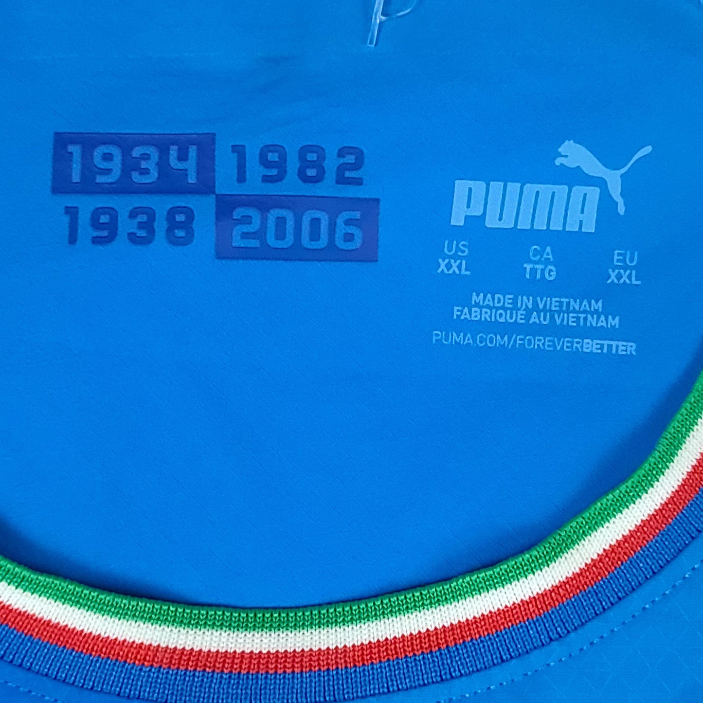 Italy Italia Puma Blue Dry Cell Soccer Jersey